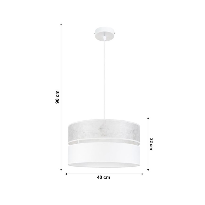 Suspension filaire LIMA 1xE27/60W/230V blanc