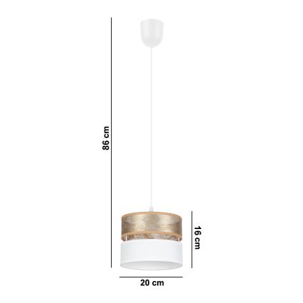Suspension filaire LIMA 1xE27/60W/230V doré/blanc