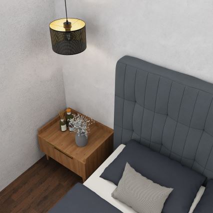Suspension filaire LOFT SHADE 1xE27/60W/230V d. 25 cm noir/doré