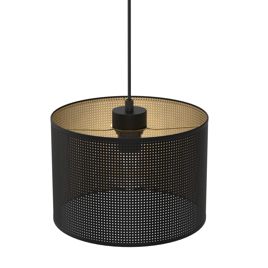 Suspension filaire LOFT SHADE 1xE27/60W/230V d. 25 cm noir/doré