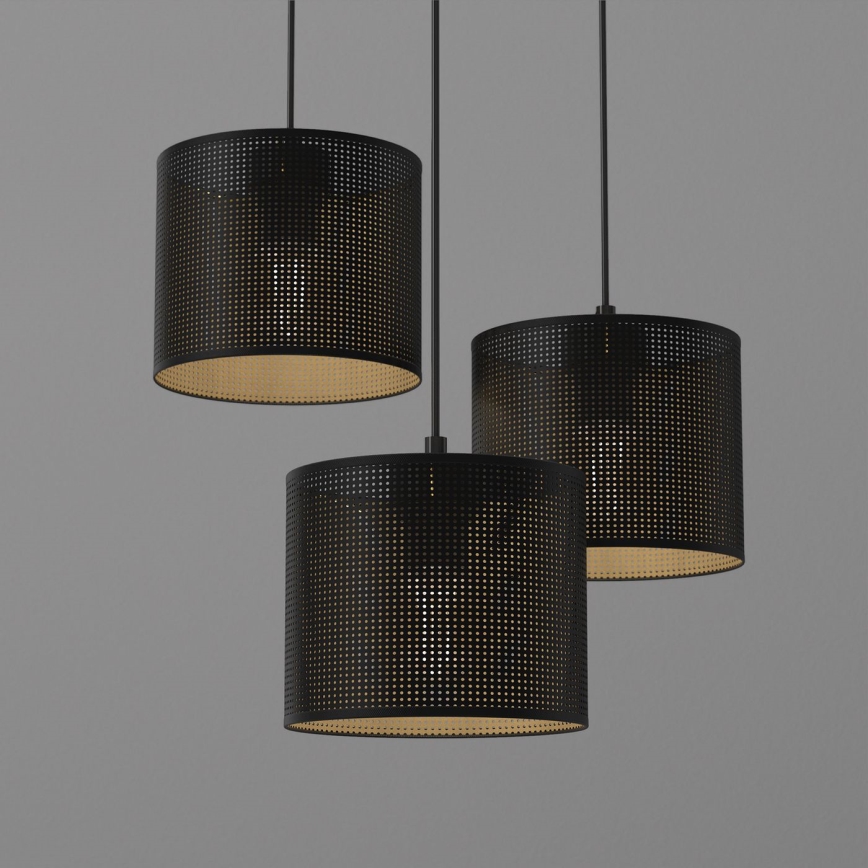 Suspension filaire LOFT SHADE 3xE27/60W/230V noir/doré