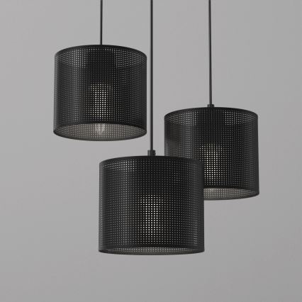 Suspension filaire LOFT SHADE 3xE27/60W/230V noir