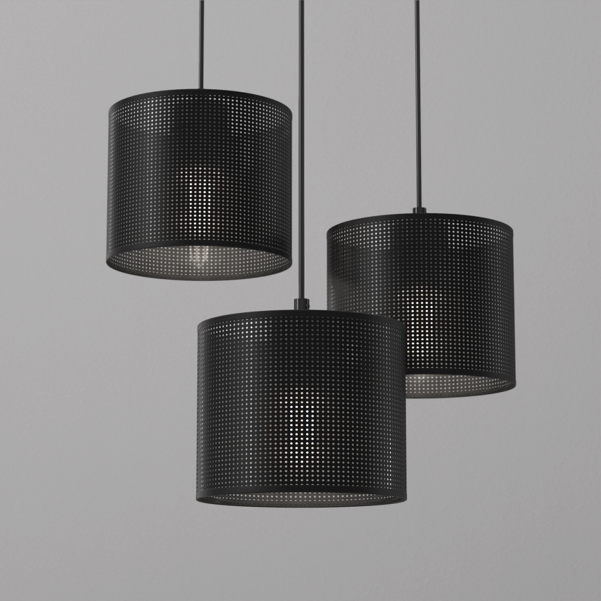 Suspension filaire LOFT SHADE 3xE27/60W/230V noir