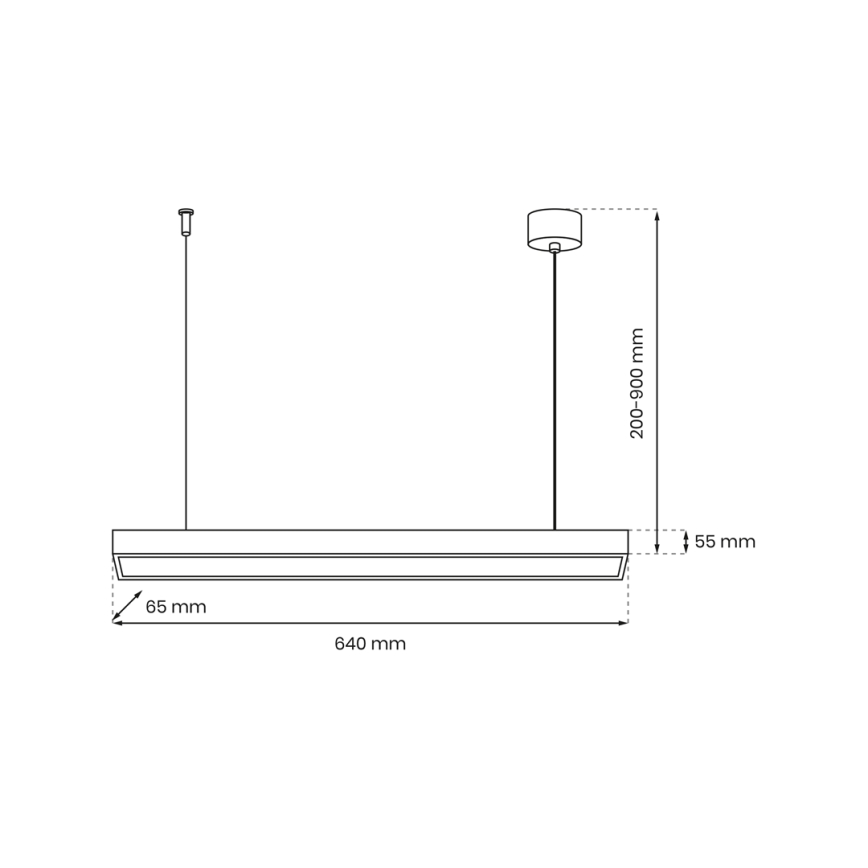Suspension filaire LUNGO T8 1xG13/9W/230V noir