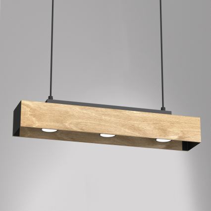 Suspension filaire MAISON 3xGU10/8W/230V marron/chêne