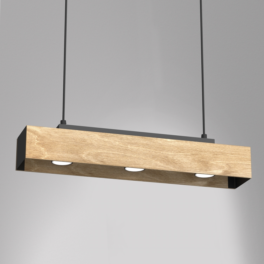 Suspension filaire MAISON 3xGU10/8W/230V marron/chêne