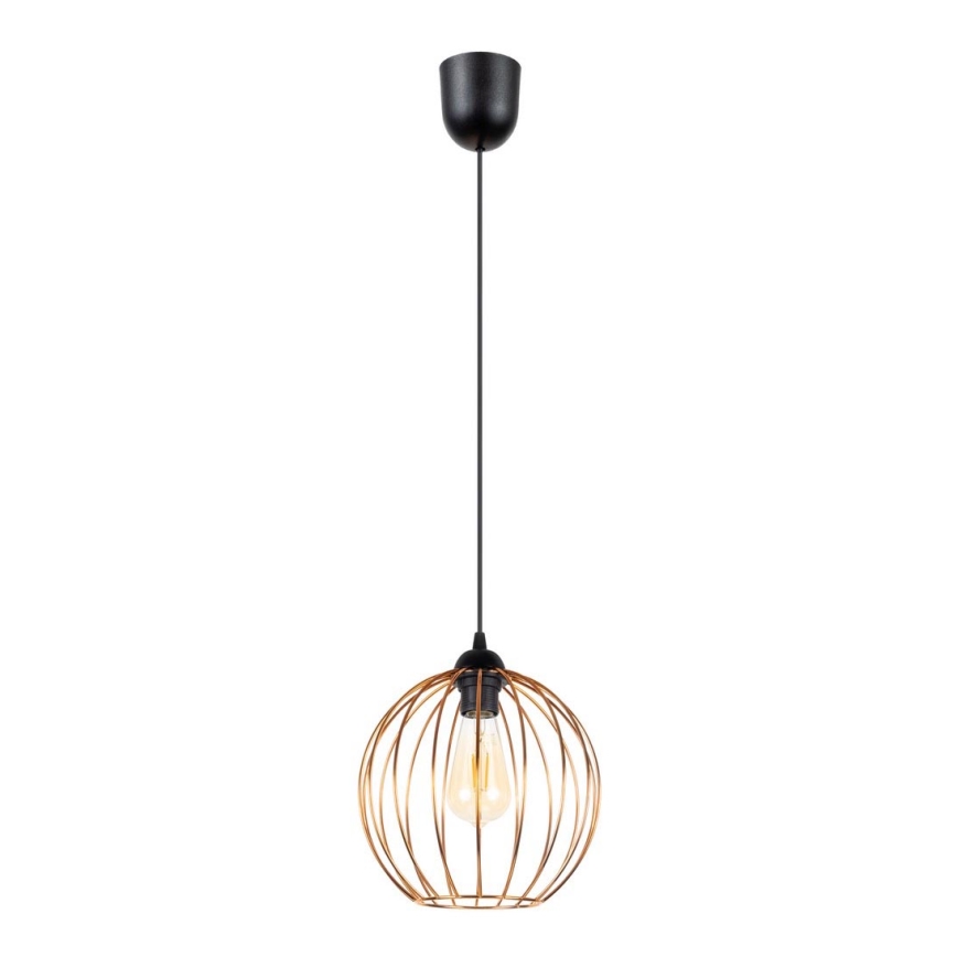 Suspension filaire MATT 1xE27/60W/230V noire/cuivrée