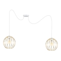 Suspension filaire MATT 2xE27/60W/230V araignée blanc/doré