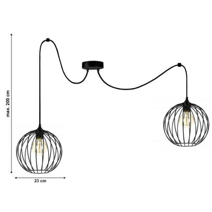 Suspension filaire MATT 2xE27/60W/230V araignée