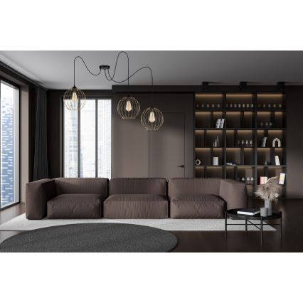 Suspension filaire MATT 3xE27/60W/230V araignée noir/doré