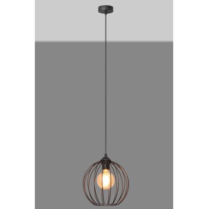 Suspension filaire MERCURE 1xE27/15W/230V diamètre 24 cm noir