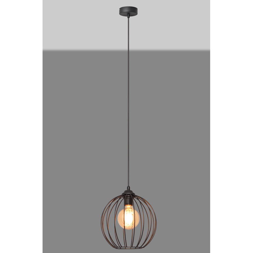 Suspension filaire MERCURE 1xE27/15W/230V diamètre 24 cm noir