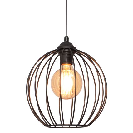 Suspension filaire MERCURE 1xE27/15W/230V diamètre 24 cm noir