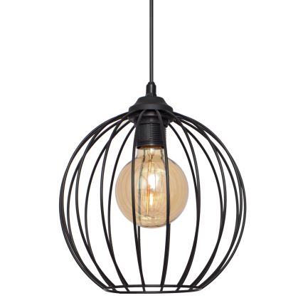 Suspension filaire MERCURE 1xE27/15W/230V diamètre 24 cm noir