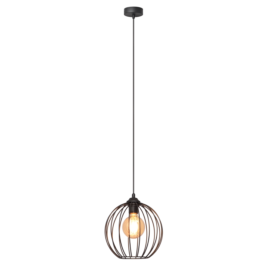 Suspension filaire MERCURE 1xE27/15W/230V diamètre 24 cm noir