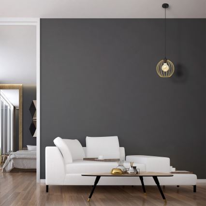 Suspension filaire MERCURE 1xE27/15W/230V doré/noir