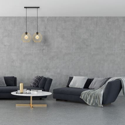 Suspension filaire MERCURE 2xE27/15W/230V doré/noir