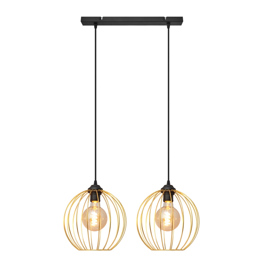 Suspension filaire MERCURE 2xE27/15W/230V doré/noir