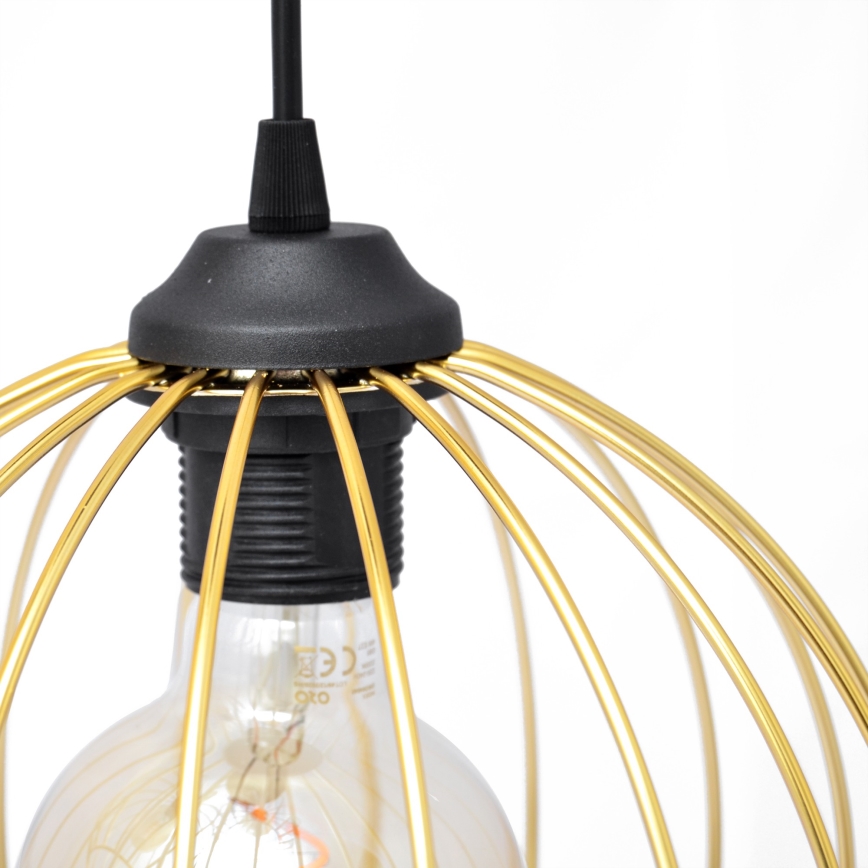 Suspension filaire MERCURE 2xE27/15W/230V doré/noir