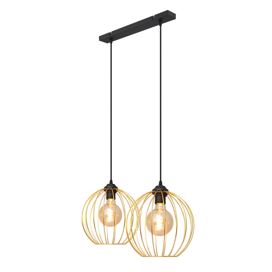 Suspension filaire MERCURE 2xE27/15W/230V doré/noir