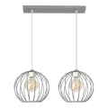 Suspension filaire MERCURE 2xE27/15W/230V grise