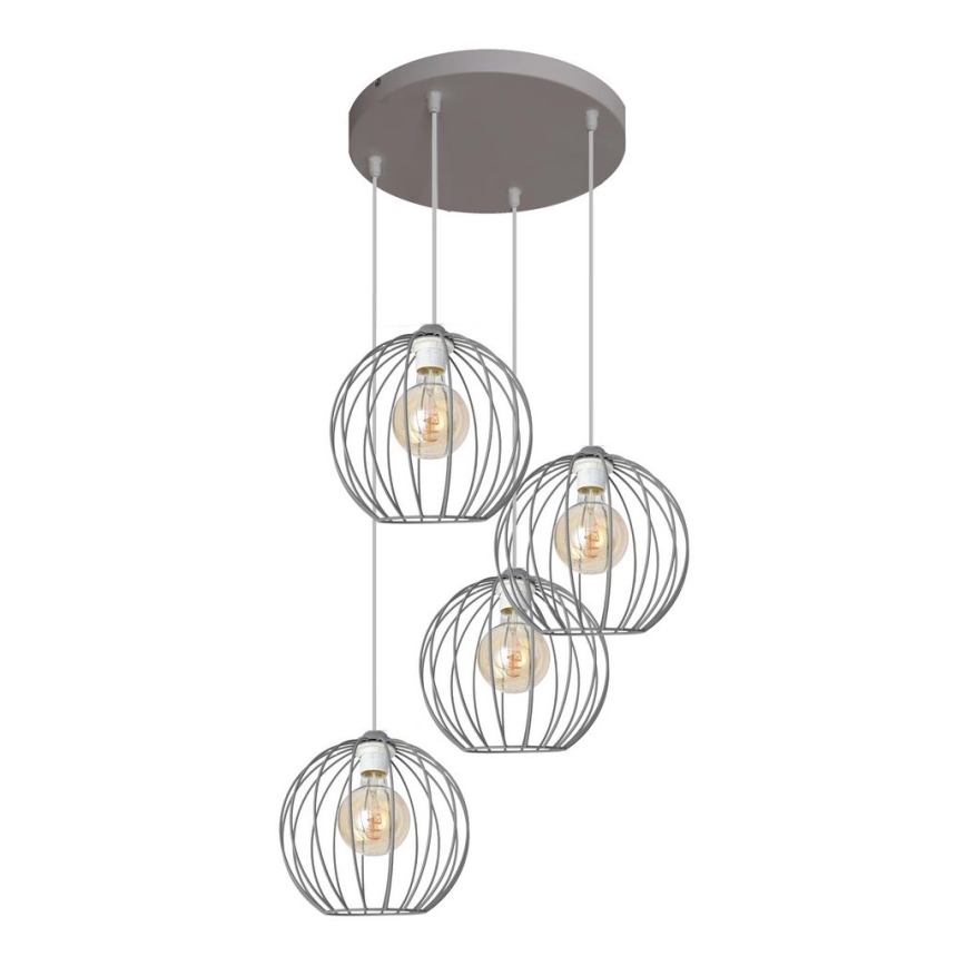 Suspension filaire MERCURE 4xE27/15W/230V grise