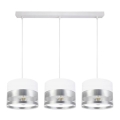 Suspension filaire MILO 3xE27/60W/230V argentée