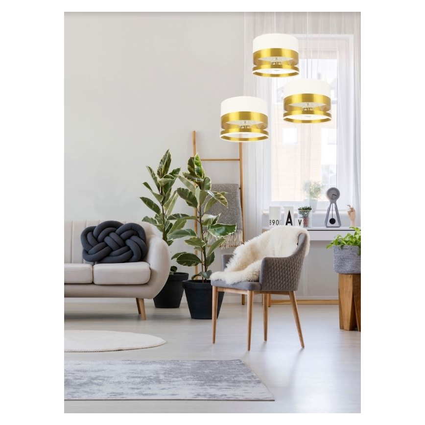 Suspension filaire MILO 3xE27/60W/230V dorée