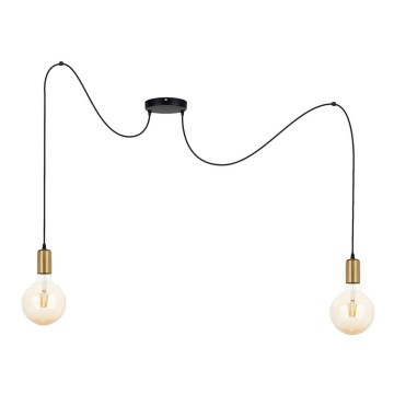Suspension filaire MIROS 2xE27/60W/230V araignée noir/doré