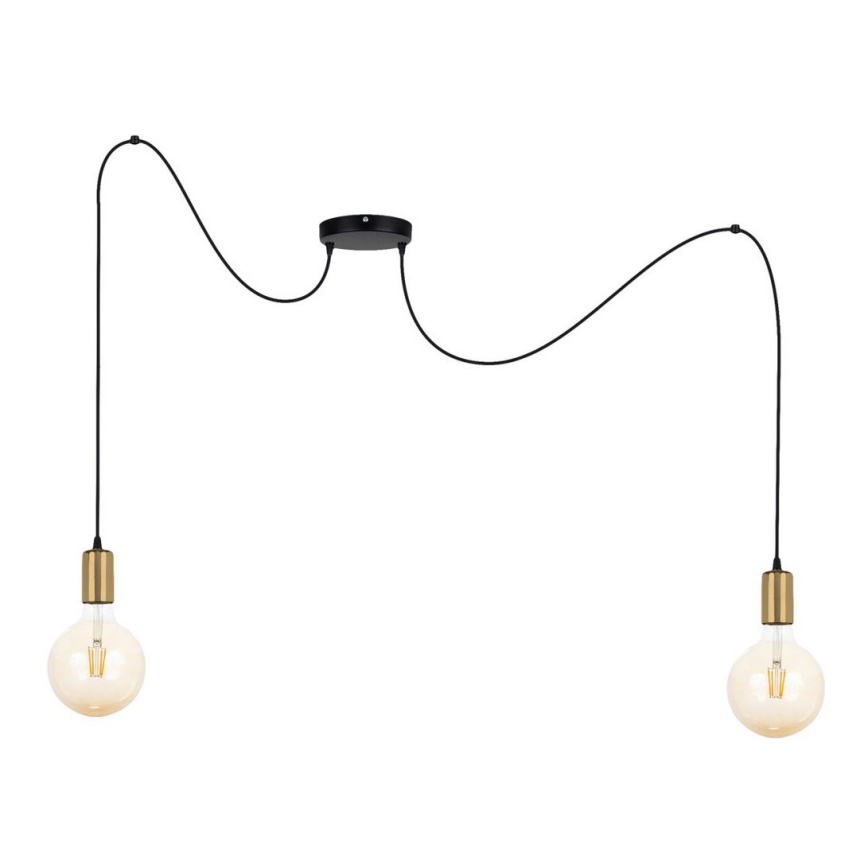 Suspension filaire MIROS 2xE27/60W/230V araignée noir/doré