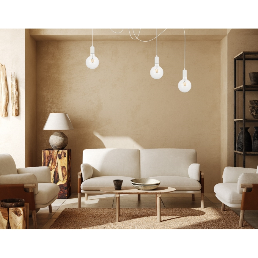 Suspension filaire MIROS 3xE27/60W/230V araignée blanc