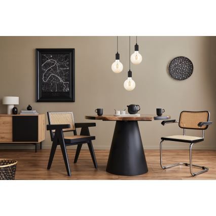 Suspension filaire MIROS 3xE27/60W/230V arrondi noir