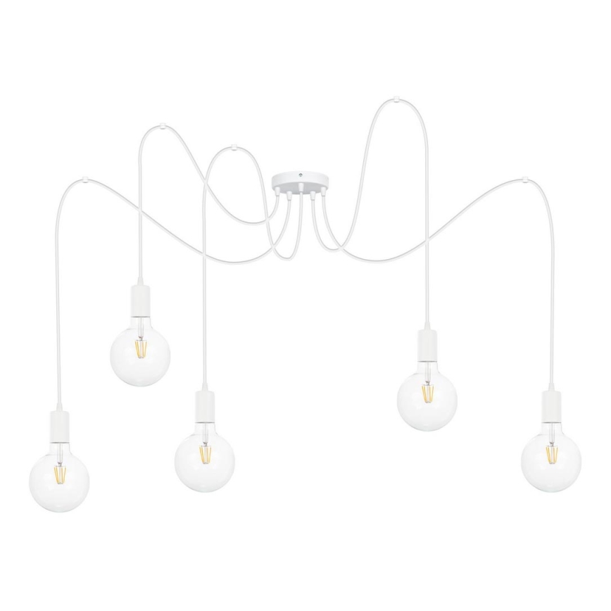 Suspension filaire MIROS 5xE27/60W/230V araignée blanc