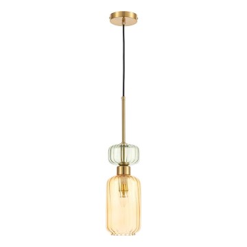 Suspension filaire MOLLY 1xE14/40W/230V d. 12 cm doré/orange/vert