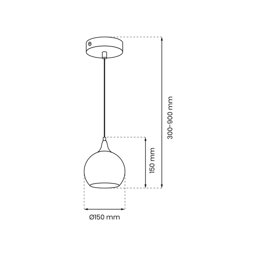 Suspension filaire MONTE 1xE27/60W/230V d. 15 cm chrome mat