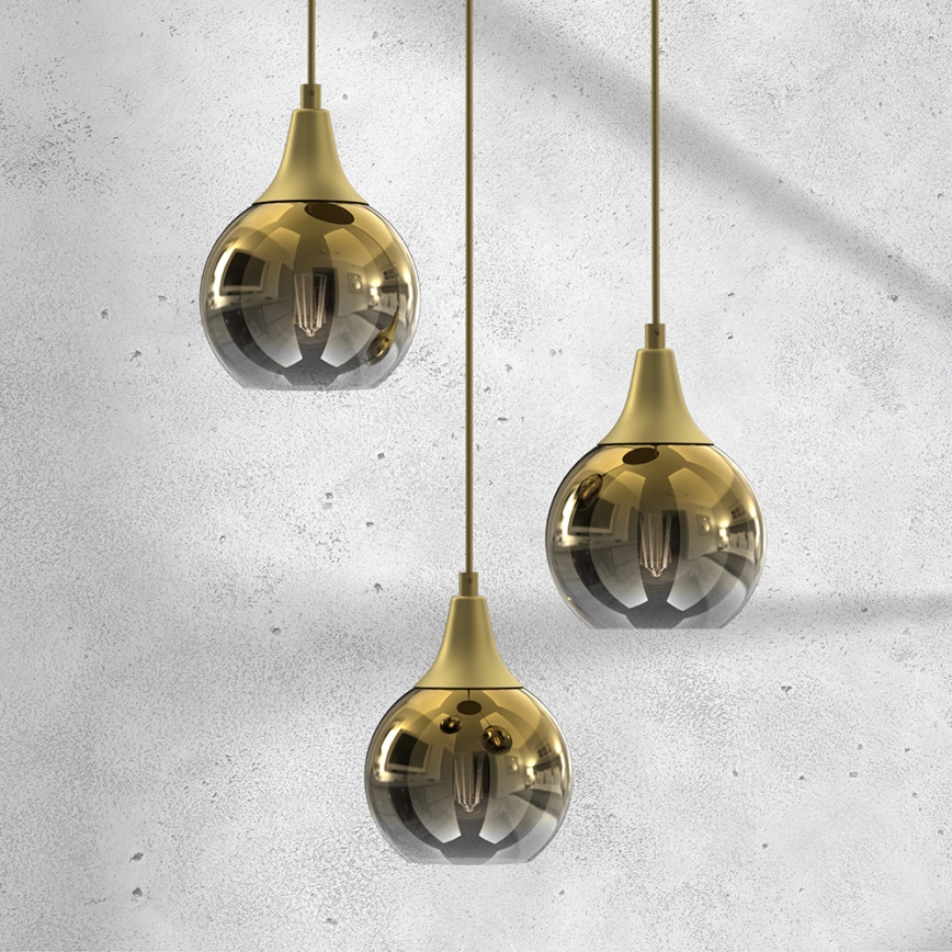 Suspension filaire MONTE 3xE27/60W/230V doré