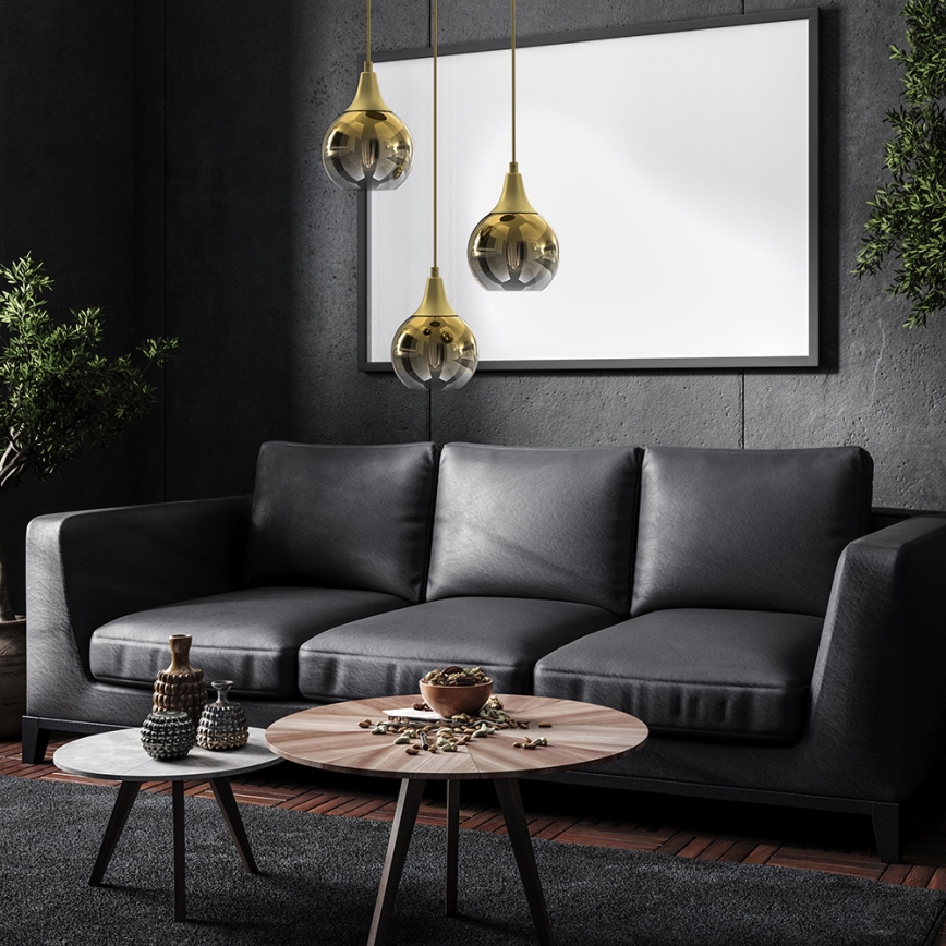 Suspension filaire MONTE 3xE27/60W/230V doré