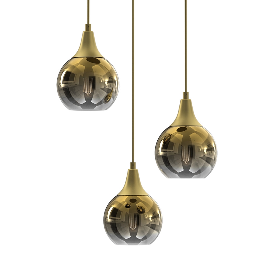 Suspension filaire MONTE 3xE27/60W/230V doré