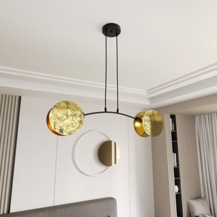 Suspension filaire MOTIF 2xE14/10W/230V doré