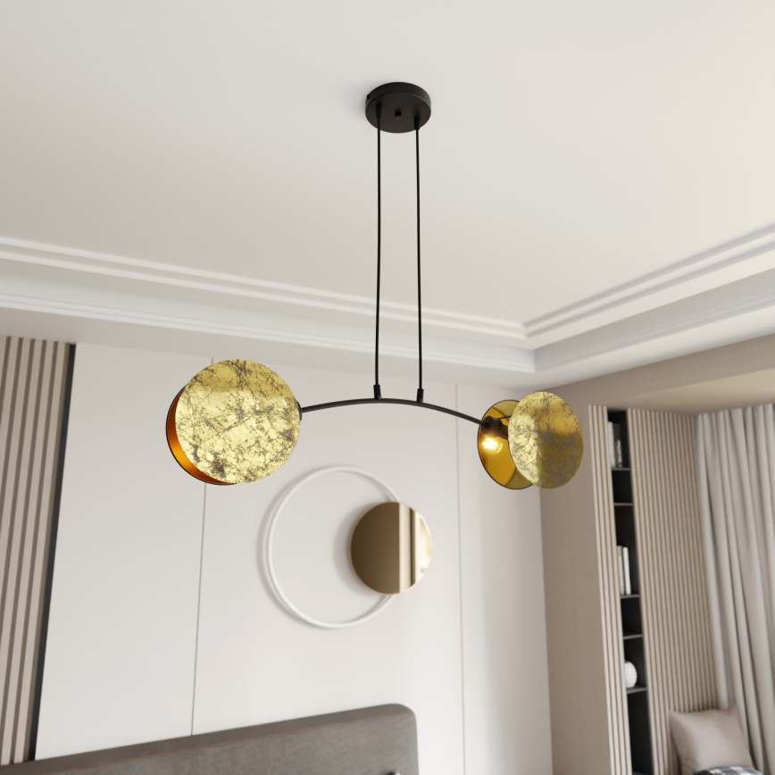 Suspension filaire MOTIF 2xE14/10W/230V doré