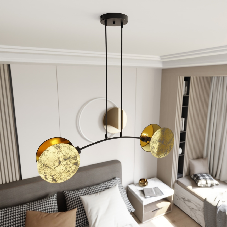 Suspension filaire MOTIF 2xE14/10W/230V doré