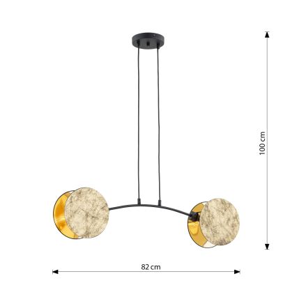 Suspension filaire MOTIF 2xE14/10W/230V doré
