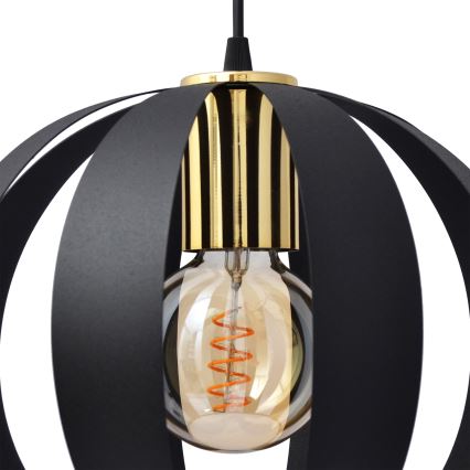 Suspension filaire NEWTON 2xE27/15W/230V noir/doré