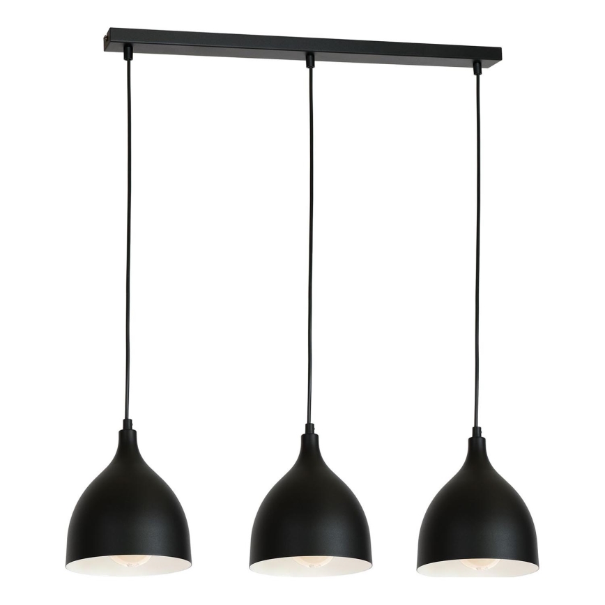Suspension filaire NOAK 3xE27/15W/230V noir