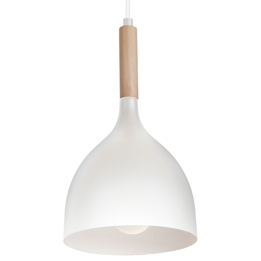 Suspension filaire NOAK WOOD 3xE27/15W/230V blanc/hêtre