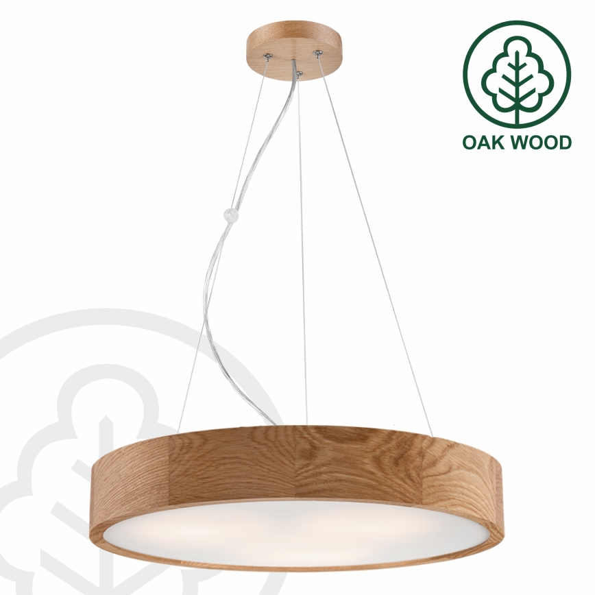 Suspension filaire OAK 3xE27/60W/230V chêne ø 47,5 cm - certifié FSC
