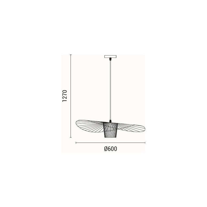 Suspension filaire OGGI 1xE27/40W/230V d. 60 cm noir