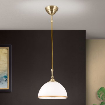 Suspension filaire OLD LAMP 1xE27/40W/230V blanc/laiton
