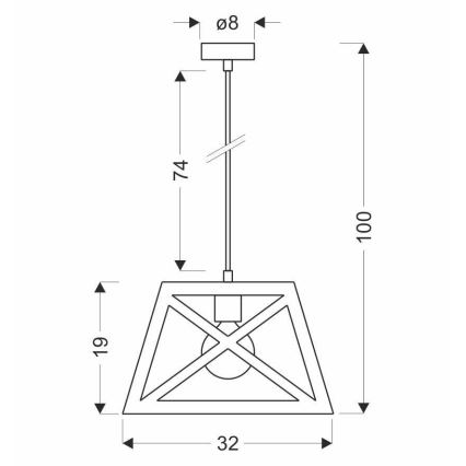 Suspension filaire ORIGAMI 1xE27/40W/230V