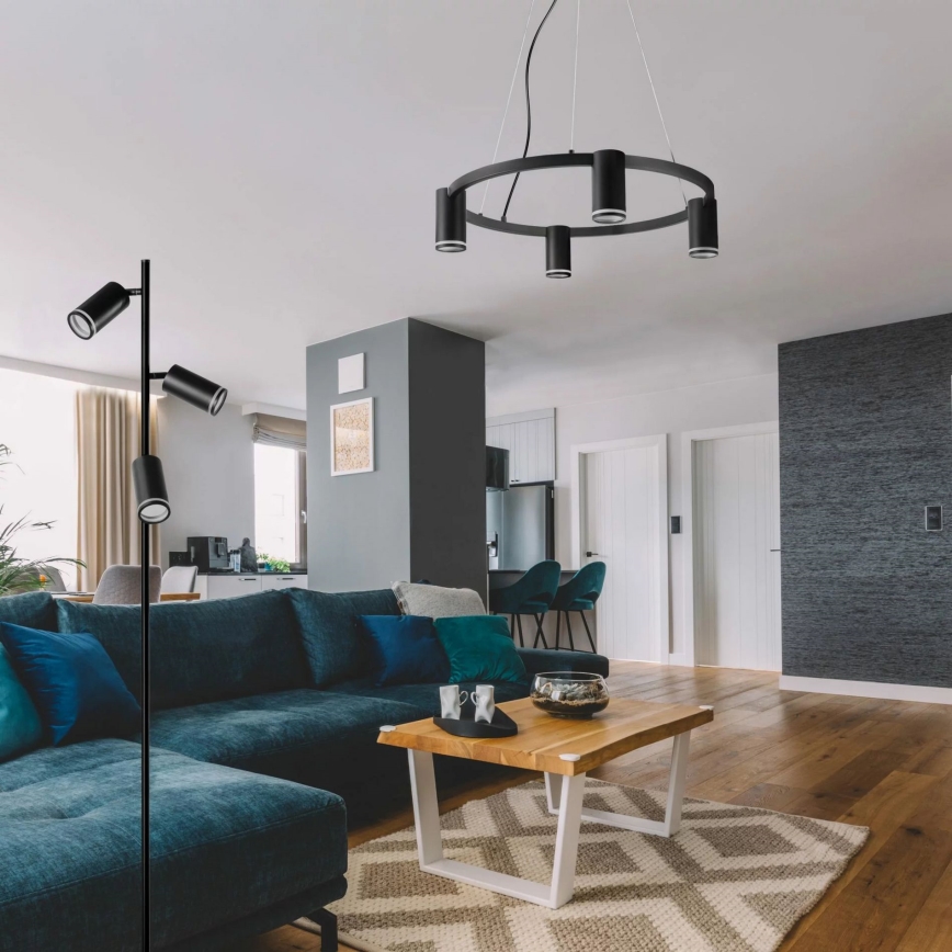 Suspension filaire PARIS 4xGU10/12W/230V noir
